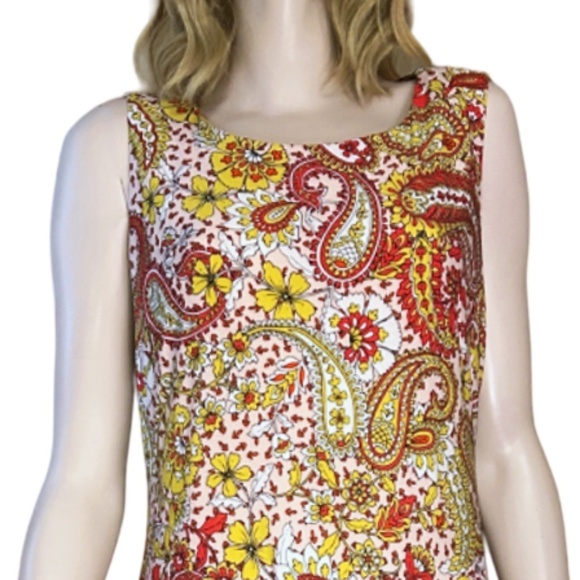 Tommy Hilfiger Dress Jesey Knit Paisley Floral Sleeveless Versatile Sleeveless - Picture 3 of 13